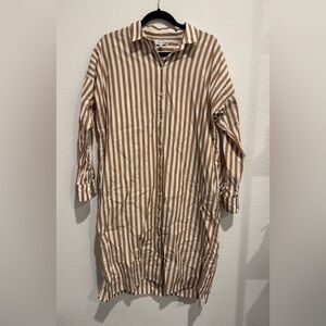 Madewell button up striped midi dress